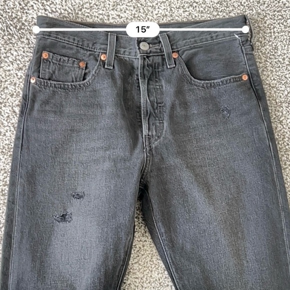 Levi's Big E Premium 501 S Jeans - Faded Black Wash - Grunge Streetwear -Size 27 - Picture 14 of 15